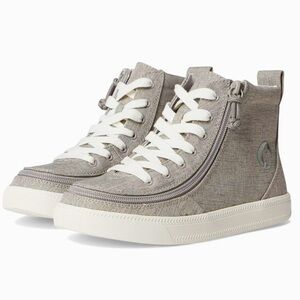 Like NEW BILLY Classic Lace High Top Gray Sneakers  White Laces zip up flip top
